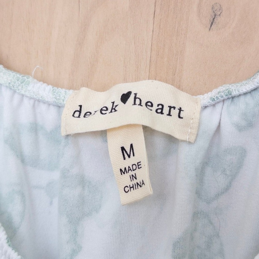 Derek Heart Butterfly Mini Dress M Green Button Front Cottage Fairy Coquette Y2K - Picture 7 of 9